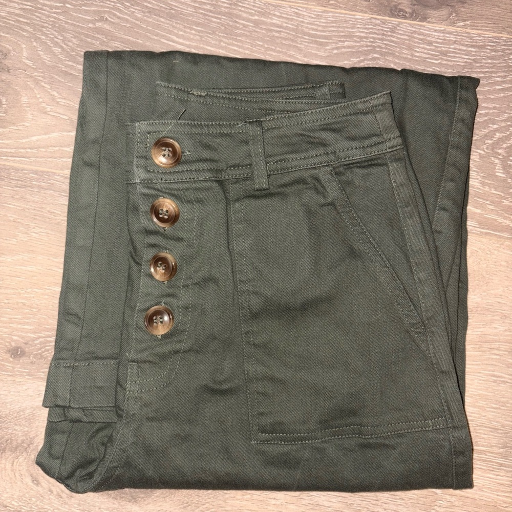 Francesca's Collections Green Wide Leg Pants